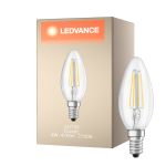 Ledvance Classic LED E14 Kerze Fadenlampe Klar 4W 470lm - 827 Extra Warmweiß | Ersatz für 40W