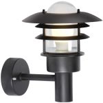 Nordlux Lønstrup 22 Wandleuchte Metall und Glas Schwarz | 220mm - IP44 - Geeignet für E27