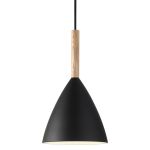DFTP by Nordlux Pure 20 Pendelleuchte Metall und Holz Schwarz | Geeignet für E27