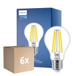 Mehrfachpackung 6x Philips MASTER Value LED Glühbirne E27 Birne Klar 7.8W 1055lm - 927 Extra Warmweiß | Höchste Farbwiedergabe - Dimmbar - Ersatz Für 75W