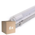 Mehrfachpackung 6x Noxion LED Feuchtraumleuchte Gehäuse Poseidon V2.0 | incl. 1x Noxion LED Röhre T8 Standard Output 9W 900lm - 840 Kaltweiß - 60cm