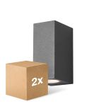 Doppelpack D'Lite Wandleuchte Vrebos Aluminium Schwarz Up&Down| Geeignet für 2x GU10