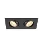 SLV New Tria 155 Spot Aluminium Schwarz Quadrat | Geeignet für 2x GU10 
