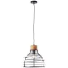 Brilliant Avia Pendelleuchte Metall Holz Schwarz | 350mm - Geeignet für 1x E27
