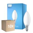 Mehrfachpackung 10x Philips Corepro LED Kerze E14 Matt 6.5W 806lm - 827 Extra Warmweiß | Ersatz Für 60W