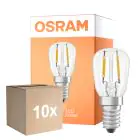 Mehrfachpackung 10x Osram Special T LED E14 Tubular Fadenlampe Klar 1.6W 70lm - 824 Extra Warmweiß | Ersatz Für 5W
