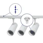 Bright Choice Komplettset 1-Phasen Rail 1 Meter Weiß | incl. 3x Spot + GU10 2700K 3W Dimmbar + Abschlusskappe, Stromanschluss