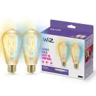 Doppelpack 2x WiZ Smart LED E27 Edison Fadenlampe Gold 7W 640lm | Höchste Farbwiedergabe - Dimmbar - Ersatz Für 50W